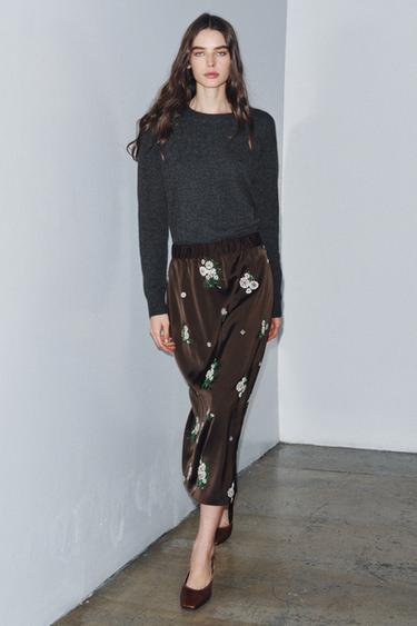 Zara Юбка с вышивкой и пайетками ZW COLLECTION LIMITED EDITION