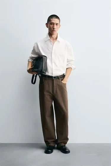 Брюки джаккардовые в полоску свободного покроя- Заказать в России