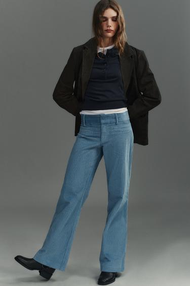 Zara Расклешенные вельветовые брюки