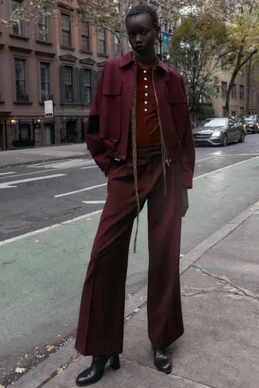 Широкие брюки с высокой посадкой