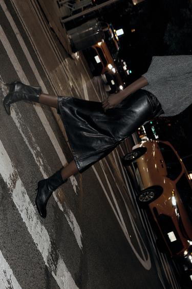 Zara Ботильоны из мягкой кожи на тонком каблуке