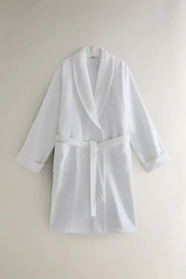 Халат из хлопка с отделкой из ткани аппликацией- Заказать в России