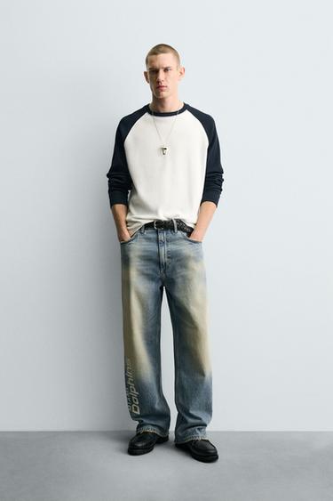 Zara Джинсы RELAXED FIT с вышивкой NFL MIAMI DOLPHINS купить с доставкой.