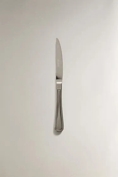 Блестящий стальной стейк-нож- Заказать в России