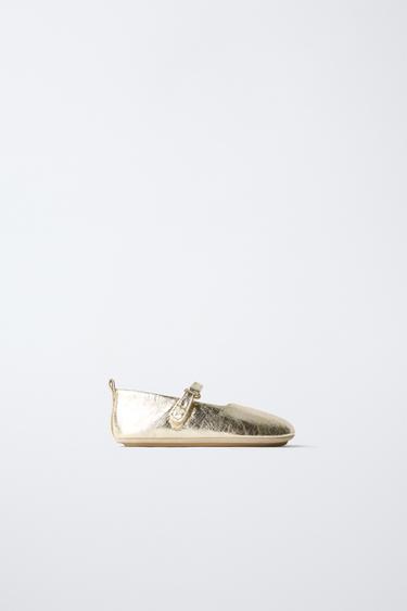 Zara Балетки из металлической кожи
