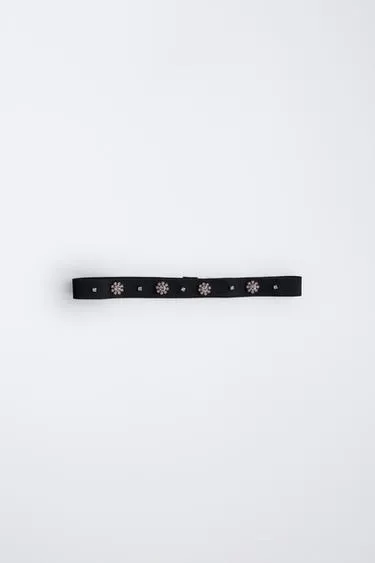 Эластичный ободок со стразами в виде цветов- Заказать в России