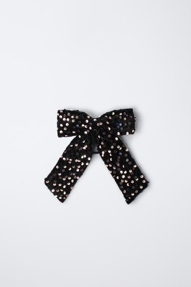 Zara Резинка для волос с бантом и пайетками купить с доставкой.