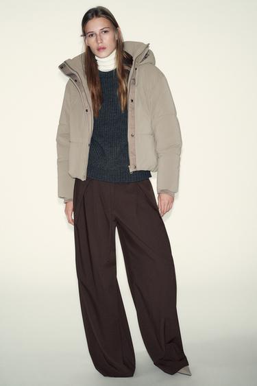 Zara Короткий анорак с капюшоном WATER REPELLENT WINDPROOF