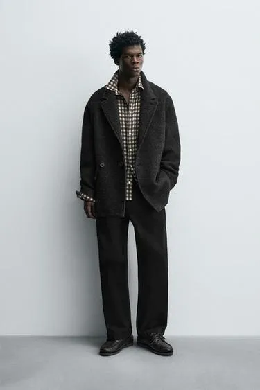 Двубортная куртка из смесовой шерсти