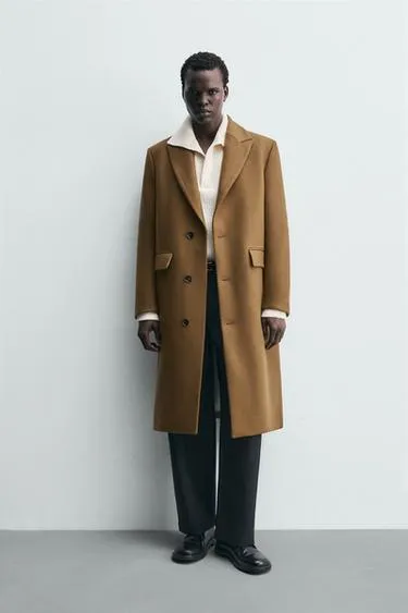 Пальто из рельефной смесовой шерсти- Заказать в России