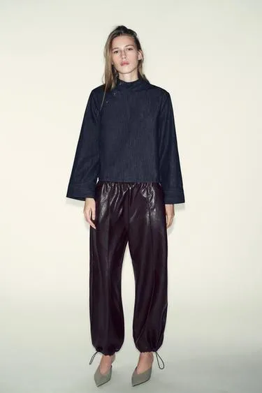 Джинсовая рубашка Z1975 с высоким воротником