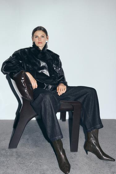 Zara Ботильоны на каблуке с принтом