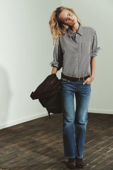 Zara Джинсы TRF BOOTCUT с низкой посадкой и карманами