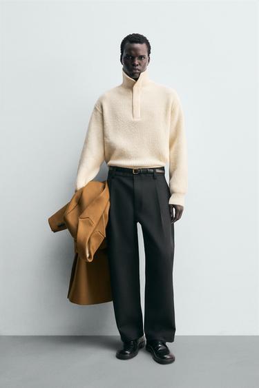 Zara Структурный джемпер с воротником-стойкой купить с доставкой.