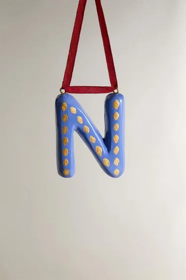 Рождественский украшение елочная игрушка буква N