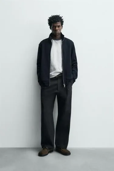 Куртка в рубчик из ткани интерлок