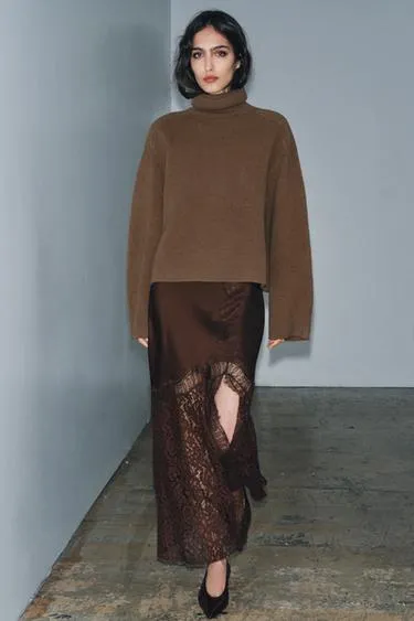 Атласная юбка с кружевом ZW COLLECTION- Заказать в России