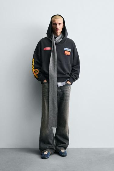 Zara Толстовка с комбинированными нашивками