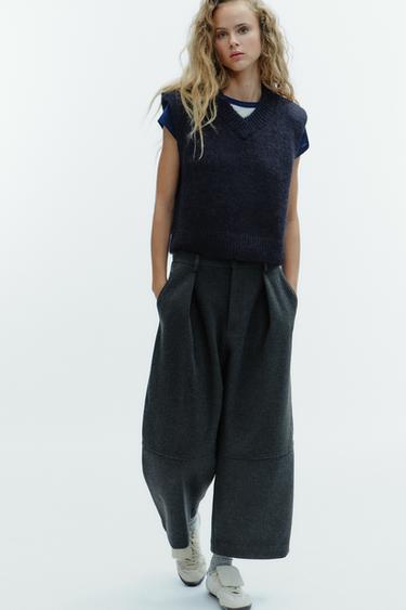 Zara Жилет из шерсти и альпаки с погонами