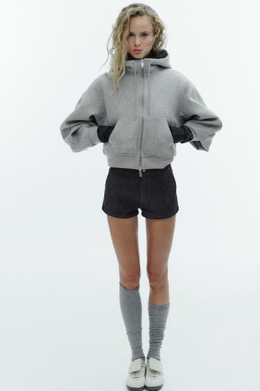 Zara Мягкая куртка с объемными рукавами