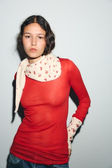 Zara Трикотажная бандана с цветочным принтом купить с доставкой.