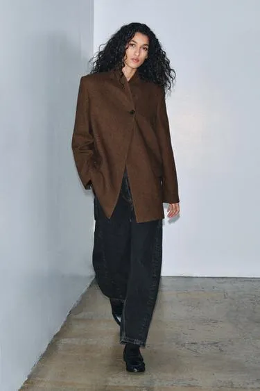 Блейзер из смесовой шерсти с узором в елочку — ZW COLLECTION- Заказать в России