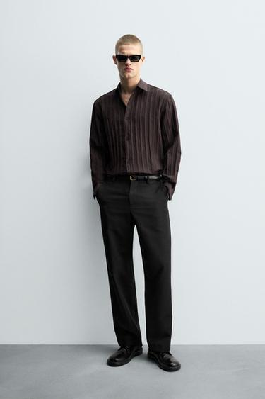 Zara Жаккардовая рубашка в полоску