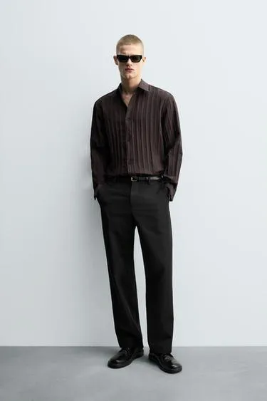 Жаккардовая рубашка в полоску