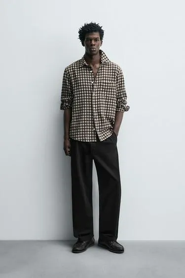 Рубашка в клетку с карманом