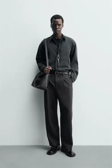 Рубашка свободного кроя из струящейся ткани- Заказать в России