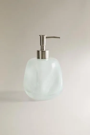 Диспенсер для мыла из зеленого стекла с затенением