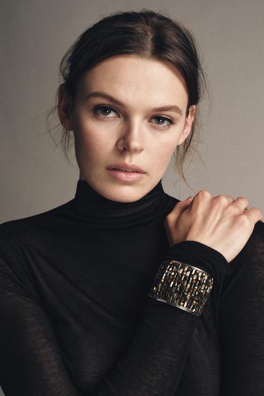 Zara Металлический браслет с бусинами