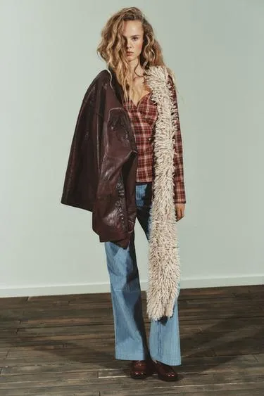 Рубашка с запахом в клетку- Заказать в России