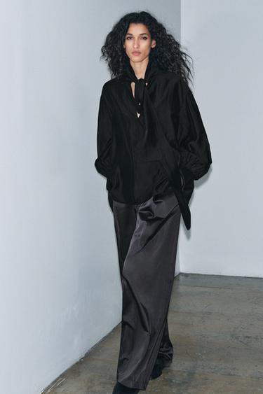 Zara Рубашка с завязками коллекция ZW