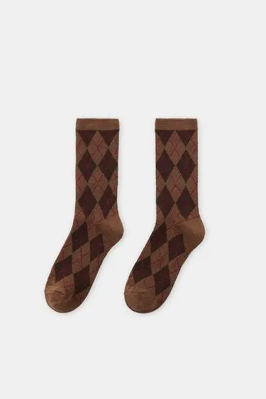 Хлопковые носки в ромб