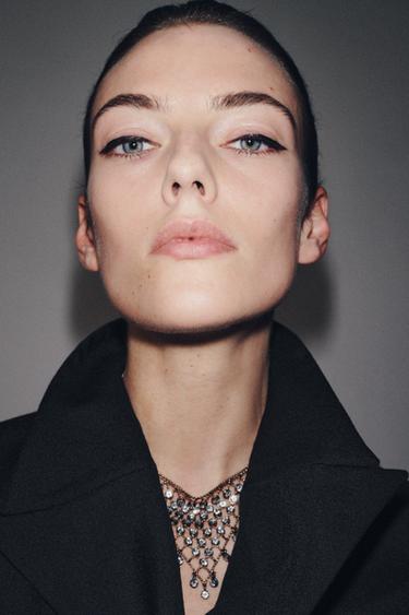 Zara Ожерелье «треугольник» со стразами