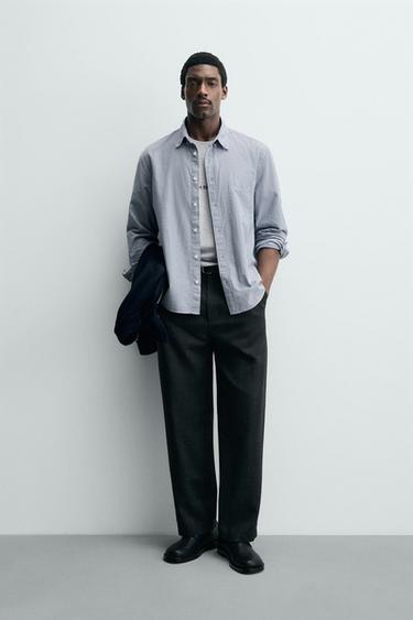 Zara Рубашка в клетку из рельефной ткани