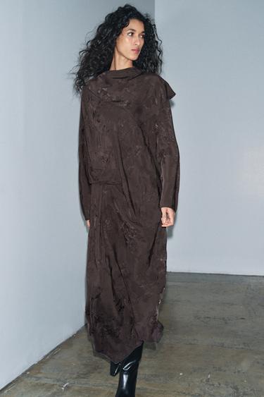 Zara Жаккардовое платье с банданой — ZW COLLECTION