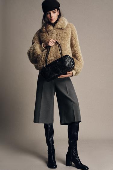 Zara Кожаная сумка-боулинг купить с доставкой.