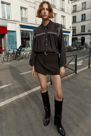 Блуза с вышивкой- Заказать в России