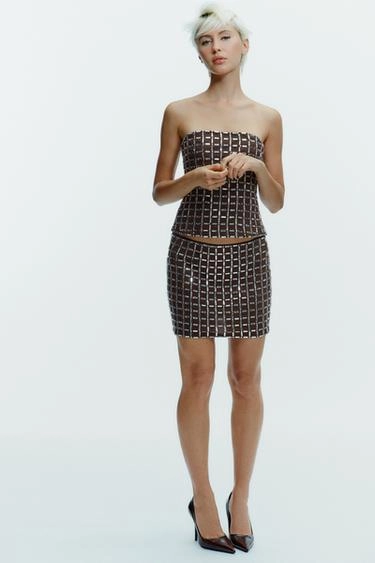 Бандо топ из мерцающей сетки- Заказать в России