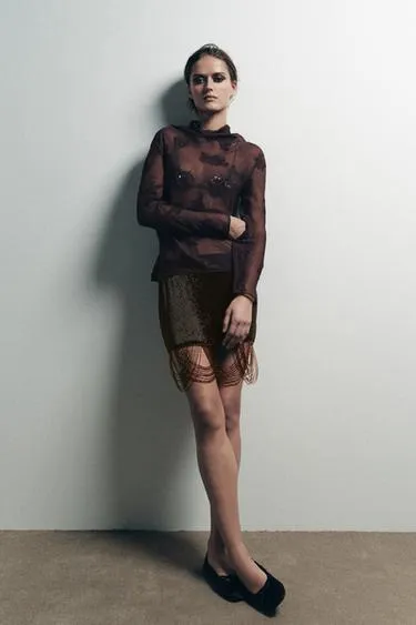 Рубашка полупрозрачная с цветочной вышивкой- Заказать в России