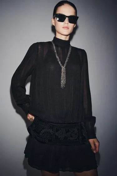 Платье с вышитым поясом — ZW COLLECTION