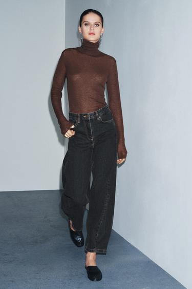 Zara Джинсы ZW COLLECTION ANKLE BALLOON со средней посадкой