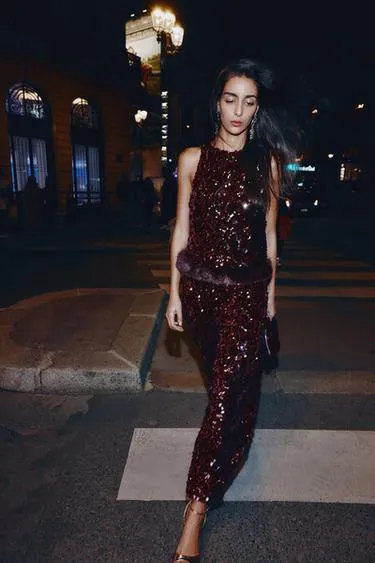 Брюки BARREL с пайетками