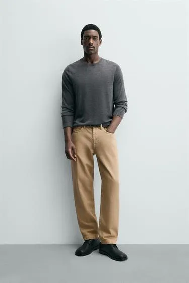 Джинсы регулярного кроя в стиле потертостей- Заказать в России