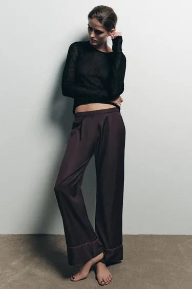 Пижамные брюки с контрастной полосой