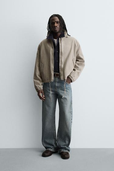 Zara Утепленная куртка с контрастным воротником