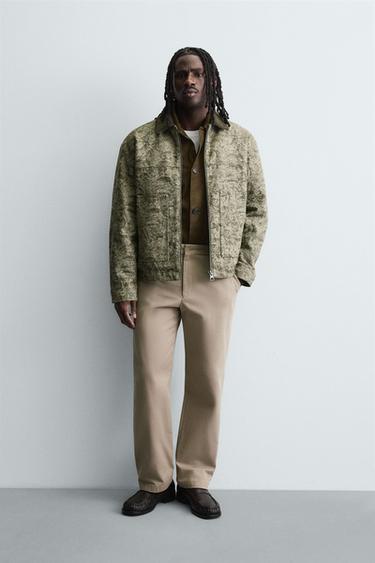 Zara Стеганая куртка JACQUARD с абстрактным узором