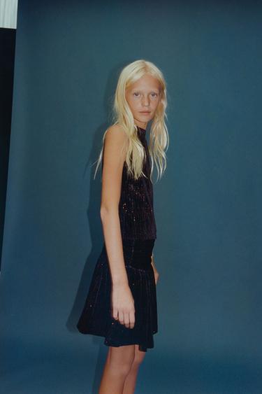 Zara Бархатный топ с блёстками